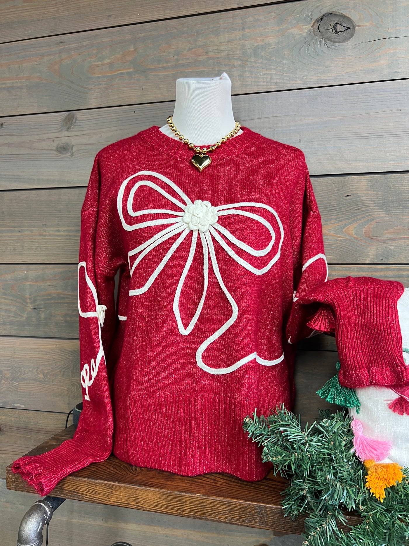 Red Ribbon Sweater