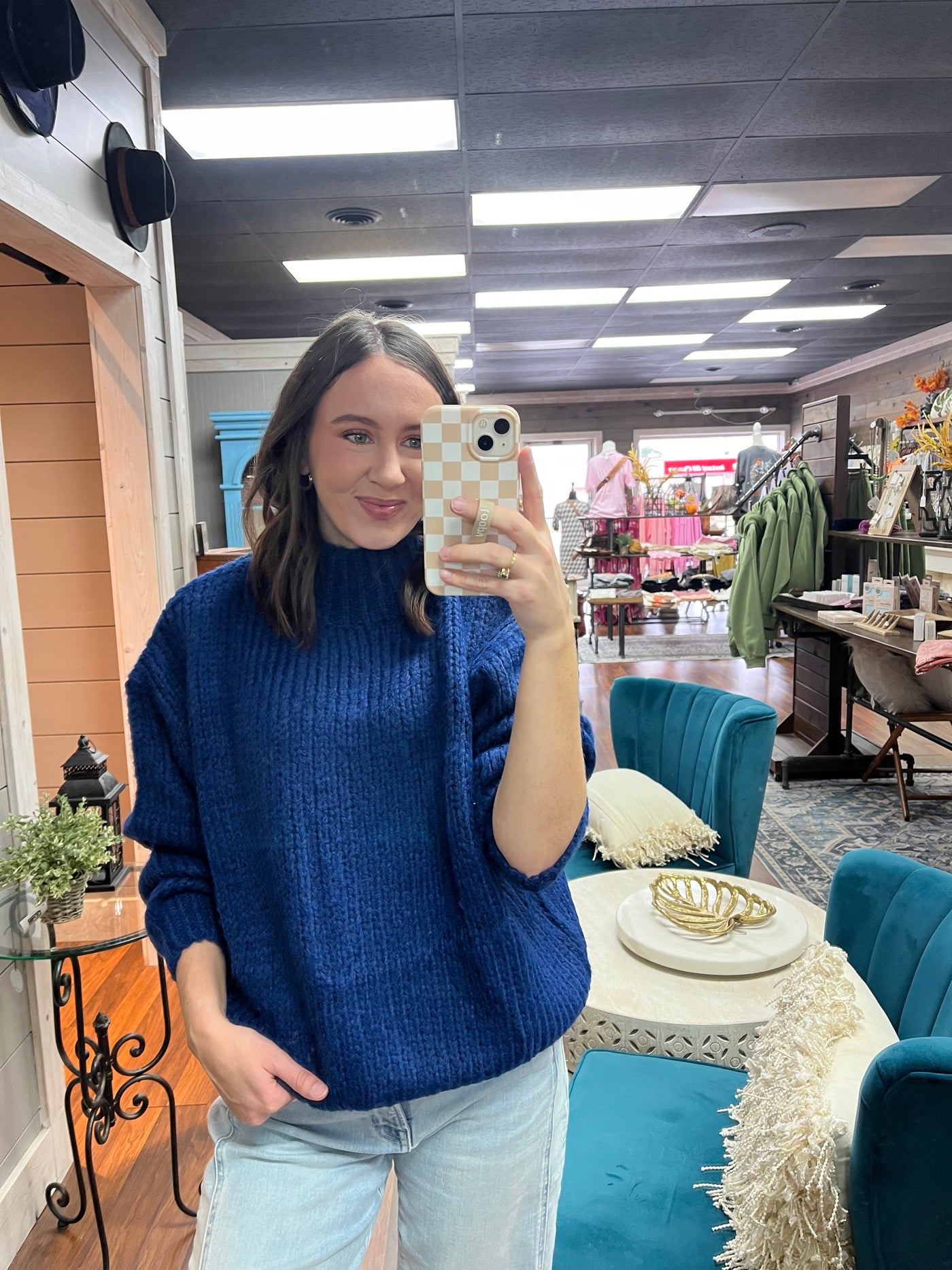 High Neck Sweater (Cobalt)