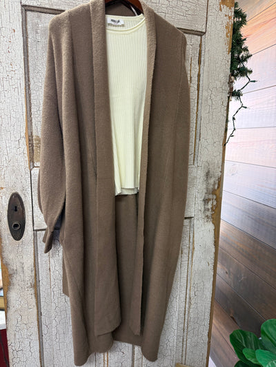 Knitted Collar Cardigan (Taupe)