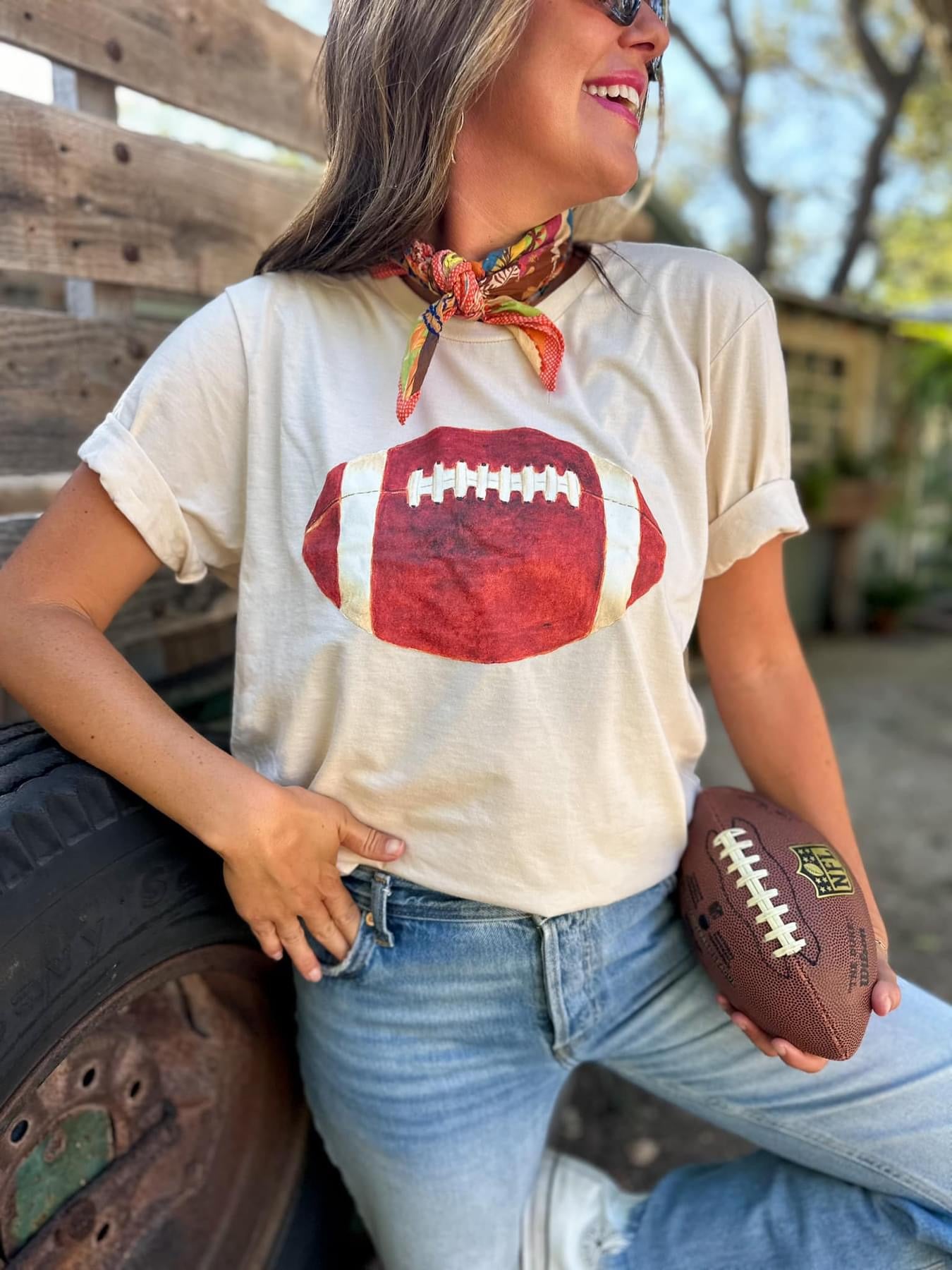 Football Watercolor Tee