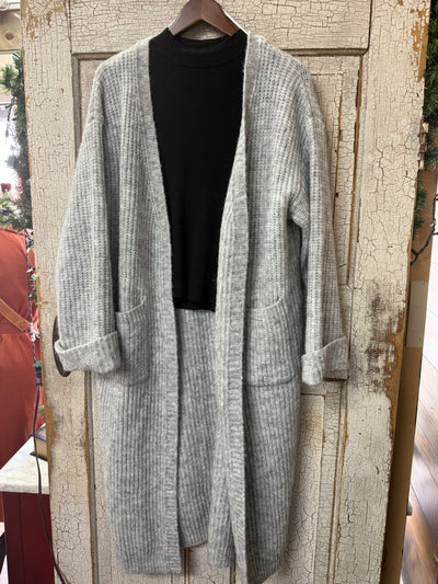 Gray Maxi Sweater Cardigan