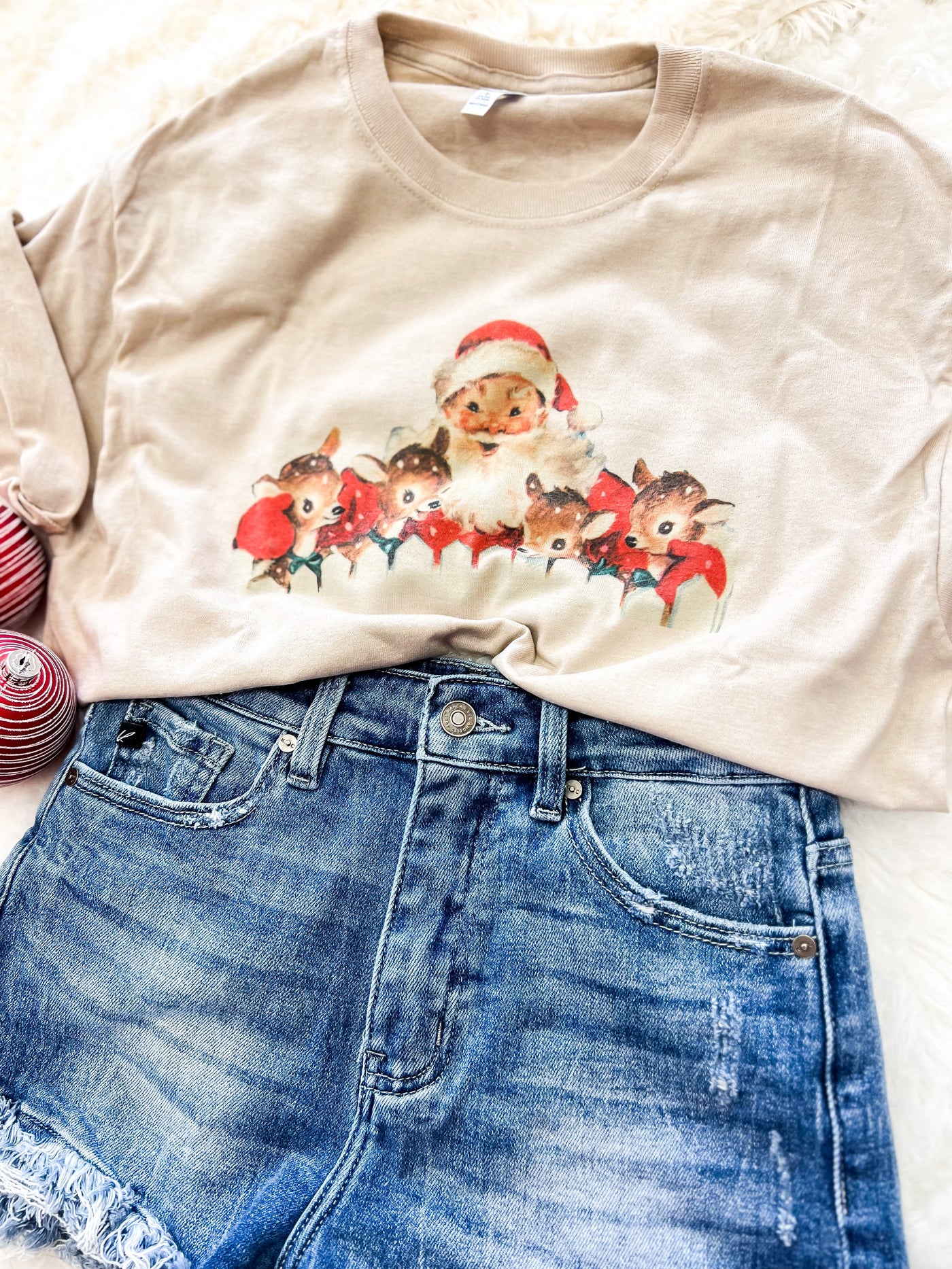 Vintage Santa & Reindeer Tee