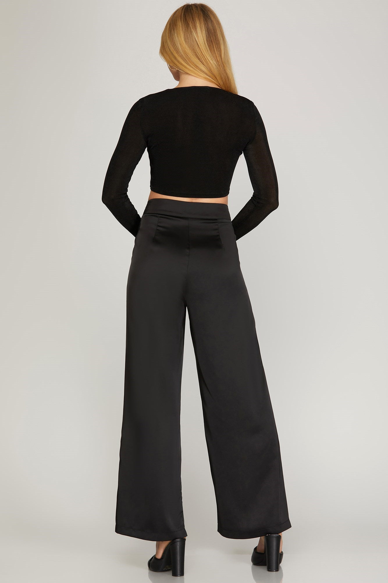 Black Satin Pants