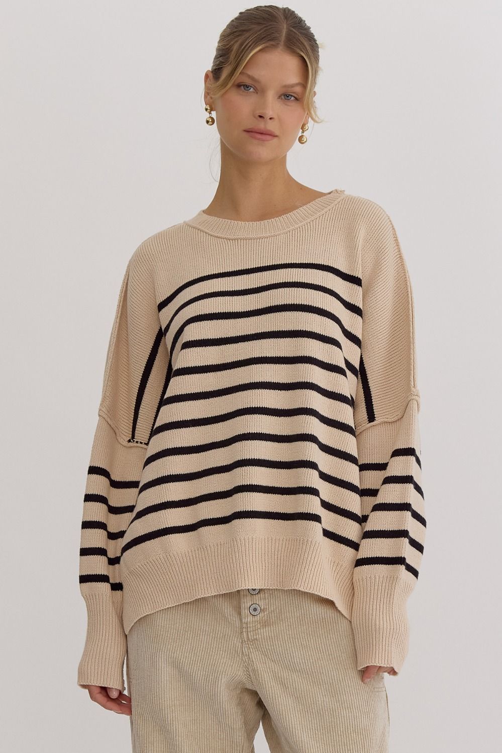 Stripe Season Taupe Sweater