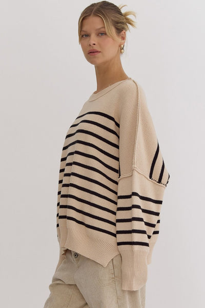 Stripe Season Taupe Sweater