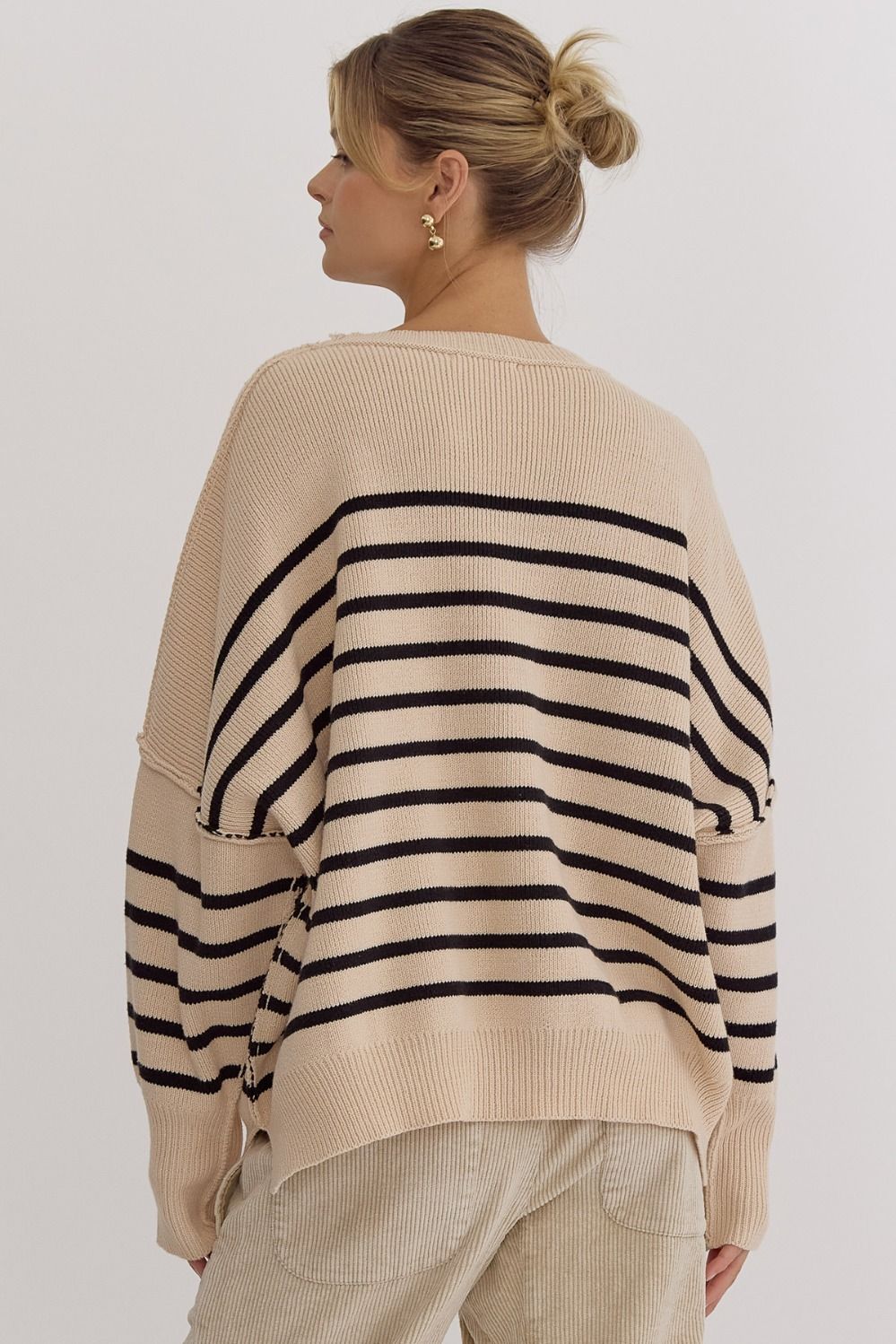 Stripe Season Taupe Sweater